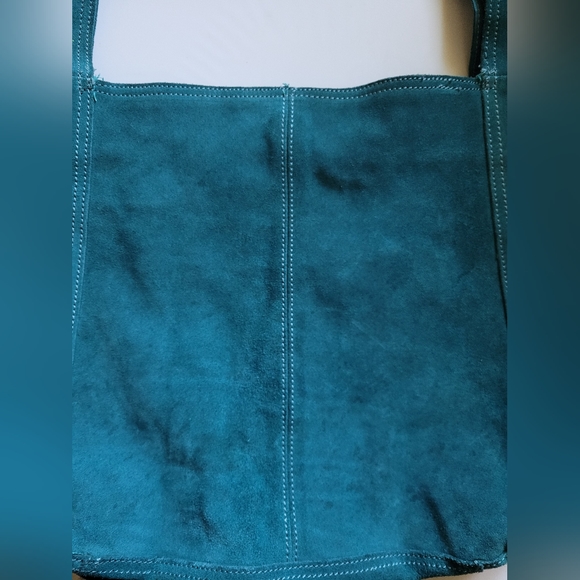 Old Navy Y2K Turquoise 100% Leather Western Studded Casual Hobo Shoulder Bag - Picture 9 of 12